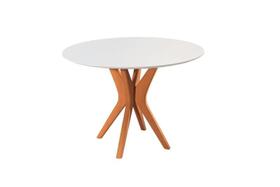 Mesa de Jantar Redonda com Vidro 1,10m - Genebra Star Móveis Mesa de Jantar Redonda com Vidro 1,10m - Genebra Star Móveis