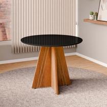 Mesa de Jantar Redonda com Vidro 4 Lugares Multimóveis CR50245