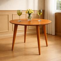 Mesa De Jantar Redonda Com Vidro Ou Madeira 90cm Slim Mesa De Jantar Redonda Com Vidro Ou Madeira 90cm Slim