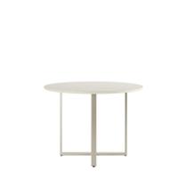 Mesa de Jantar Redonda com Vidro para 4 Lugares Arcádia 108 cm - Champanhe c/ Off White Fosco Mesa de Jantar Redonda com Vidro para 4 Lugares Arcádia 108 cm - Champanhe c/ Off White Fosco