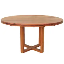 Mesa De Jantar Redonda Cozinha 160 cm Madeira Maciça Natural Mesa De Jantar Redonda Cozinha 160 cm Madeira Maciça Natural