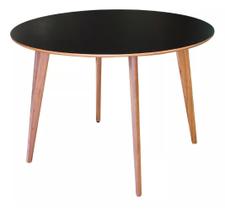 Mesa de Jantar Redonda de Madeira de 80cm na cor Preta Mesa de Jantar Redonda de Madeira de 80cm na cor Preta