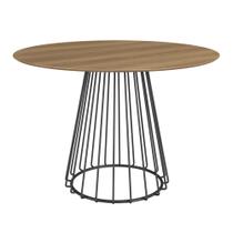 Mesa de Jantar Redonda Durand 120cm - Marrom/Preto