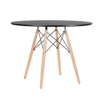 Mesa De Jantar Redonda Eames Eiffel 100cm Preta