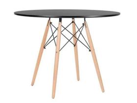 Mesa De Jantar Redonda Eames Eiffel 100Cm Preta