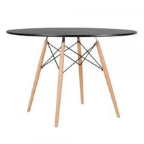 Mesa De Jantar Redonda Eames Eiffel 100Cm Preta