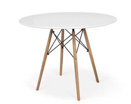 Mesa De Jantar Redonda Eames Eiffel 90Cm Branco