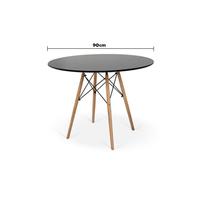 Mesa De Jantar Redonda Eames Eiffel 90Cm Preta