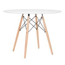 Mesa de jantar redonda Eames Eiffel - Wood - Tampo de MDF - 100 cm