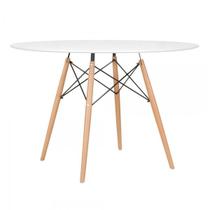 Mesa de jantar redonda Eames Eiffel Wood - Tampo de MDF - 120 cm