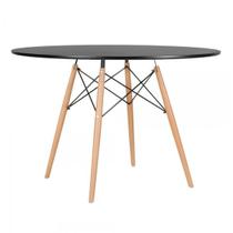 Mesa de jantar redonda Eames Eiffel Wood - Tampo de MDF - 120 cm