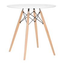 Mesa de jantar redonda Eames Eiffel - Wood - Tampo de MDF - 70 cm