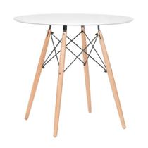 Mesa de jantar redonda Eames Eiffel - Wood - Tampo de MDF - 80 cm