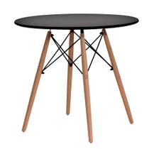 Mesa de Jantar Redonda Eiffel 70cm para 4 Lugares Preta, Pés Palito, Tampo Amplo, para Cozinha e Sala Preto Mesa de Jantar Redonda Eiffel 70cm para 4 Lugares Preta, Pés Palito, Tampo Amplo, para Cozinha e Sala Preto