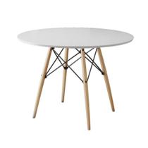Mesa de Jantar Redonda Eiffel Wood Branco 110 cm Mesa de Jantar Redonda Eiffel Wood Branco 110 cm