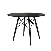 Mesa de Jantar Redonda Eiffel Wood Preta 90 cm