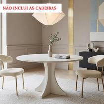 Mesa de Jantar Redonda Elisa 4 Lugares 90x90 Base em X em Mdf - Branco Mesa de Jantar Redonda Elisa 4 Lugares 90x90 Base em X em Mdf - Branco