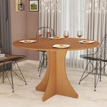 Mesa de Jantar Redonda Elisa 4 Lugares 90x90 Base em X em Mdf - Nature Mesa de Jantar Redonda Elisa 4 Lugares 90x90 Base em X em Mdf - Nature