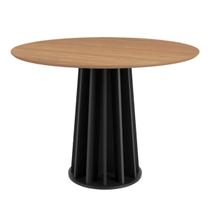 Mesa de Jantar Redonda em MDF 105 cm Freijó/Preto Fosco TM71 JPF Dalla Costa Mesa de Jantar Redonda em MDF 105 cm Freijó/Preto Fosco TM71 JPF Dalla Costa
