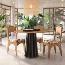 Mesa De Jantar Redonda Em Mdf 105cm Freijó-Preto Tm71 Jpf Mesa De Jantar Redonda Em Mdf 105cm Freijó-Preto Tm71 Jpf