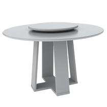 Mesa De Jantar Redonda Isabela 1,35M Com Tampo Giratório Off White/Off White/Off White - New Ceval