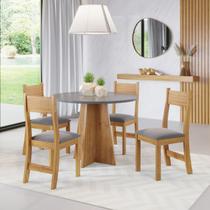 Mesa de Jantar Redonda James C/4 Cad Brisa Mel/Cinza Brilho/V.grafite Mesa de Jantar Redonda James C/4 Cad Brisa Mel/Cinza Brilho/V.grafite