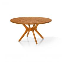 Mesa De Jantar Redonda Julia 100% Madeira Maciça 4 Lugares 110cm