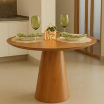 Mesa de Jantar Redonda Laminado em Madeira 90cm Cairo Marrom
