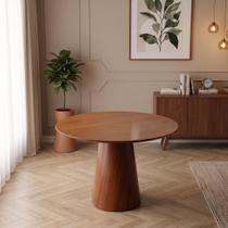 Mesa de Jantar Redonda Laminado em Madeira 90cm Cairo Marrom Mesa de Jantar Redonda Laminado em Madeira 90cm Cairo Marrom