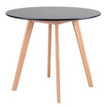 Mesa De Jantar Redonda Leda 90cm Preta