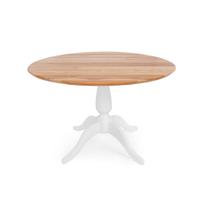 Mesa de Jantar Redonda Milena Madeira Eucalipto - Branco Fosco/Natural Mesa de Jantar Redonda Milena Madeira Eucalipto - Branco Fosco/Natural