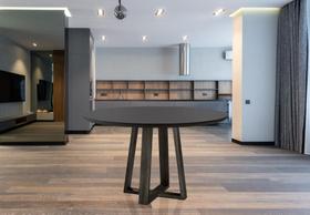 Mesa de Jantar Redonda Natalle Com Tampo Preto de Vidro 100cm Mesa de Jantar Redonda Natalle Com Tampo Preto de Vidro 100cm