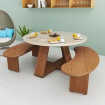Mesa de Jantar Redonda OffWhite com Base Escultural em Madeira Nobre Mesa de Jantar Redonda OffWhite com Base Escultural em Madeira Nobre
