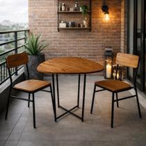 Mesa De Jantar Redonda Para 4 Cadeiras Lugares Estilo Industrial Ferro Para Area Gourmet