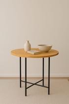 Mesa De Jantar Redonda Para 4 Lugares Cadeiras Estilo Industrial De Ferro Com Tampo De Madeira Maciça Cozinha Restaurante Bar Adega Cafeteria