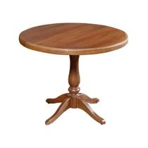 Mesa de Jantar Redonda Rústica 1,30m Madeira Maciça Madalena - Castanho