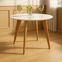 Mesa De Jantar Redonda Slim Off White Vidro 90 cm Casa Uai Mesa De Jantar Redonda Slim Off White Vidro 90 cm Casa Uai