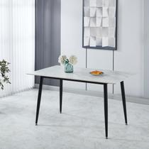 Mesa de Jantar Regular V4001 120cm x 75cm x 70cm Branco/Preto