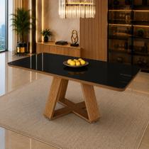 Mesa De Jantar Retangular 120x80 Base Perola Mdf Com Vidro Para Salas Cozinha e Area Gourmet - Gentil Móveis Mesa De Jantar Retangular 120x80 Base Perola Mdf Com Vidro Para Salas Cozinha e Area Gourmet - Gentil Móveis