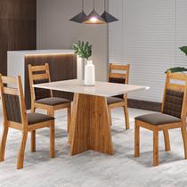 Mesa de Jantar Retangular 1,20x80 Dalbelle com 4 Cadeiras Sicilia