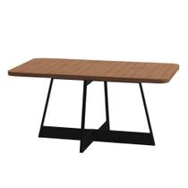 Mesa de Jantar Retangular 1,6 m Átria 1592 Carraro Nogal/Preto
