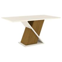 Mesa de Jantar Retangular 160cm 6 Lugares Solus Nature/Off White - Henn