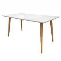 Mesa De Jantar Retangular 160cm 6 Lugares Veneza Plus C14 Branco - Mpozenato