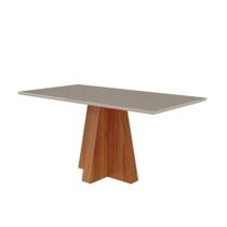 Mesa De Jantar Retangular 160X80Cm Tampo Mdf/Vidro Patricia Cimol Cinamomo/Off White Mesa De Jantar Retangular 160X80Cm Tampo Mdf/Vidro Patricia Cimol Cinamomo/Off White