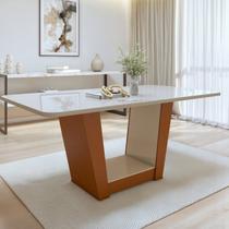 Mesa de Jantar Retangular 170cm Maxi Tampo com Vidro Apogeu
