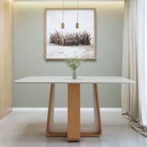 Mesa de Jantar Retangular 170cm Tampo com Vidro Sintonia