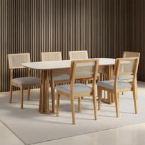Mesa de Jantar Retangular 180cm com 6 Cadeiras 100% MDF