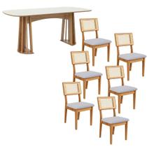 Mesa de Jantar Retangular 180cm com 6 Cadeiras 100% MDF