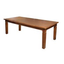 Mesa de Jantar Retangular 200x100cm Rústica Aurora Madeira Maciça - Castanho