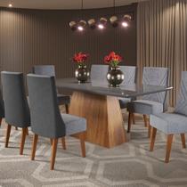 Mesa de Jantar Retangular 200x90 Haven com 8 Cadeiras em Madeira Maciça Topazio Mesa de Jantar Retangular 200x90 Haven com 8 Cadeiras em Madeira Maciça Topazio